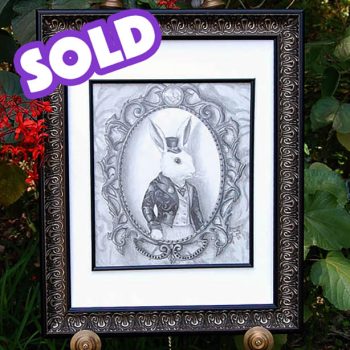SOLD - White Rabbit - Original Pencil Drawing