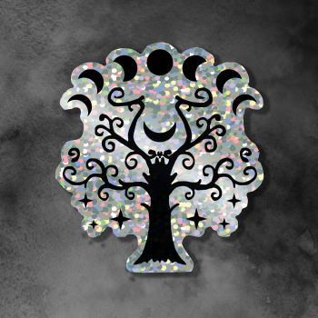 Moonphase Tree Glitter Sticker