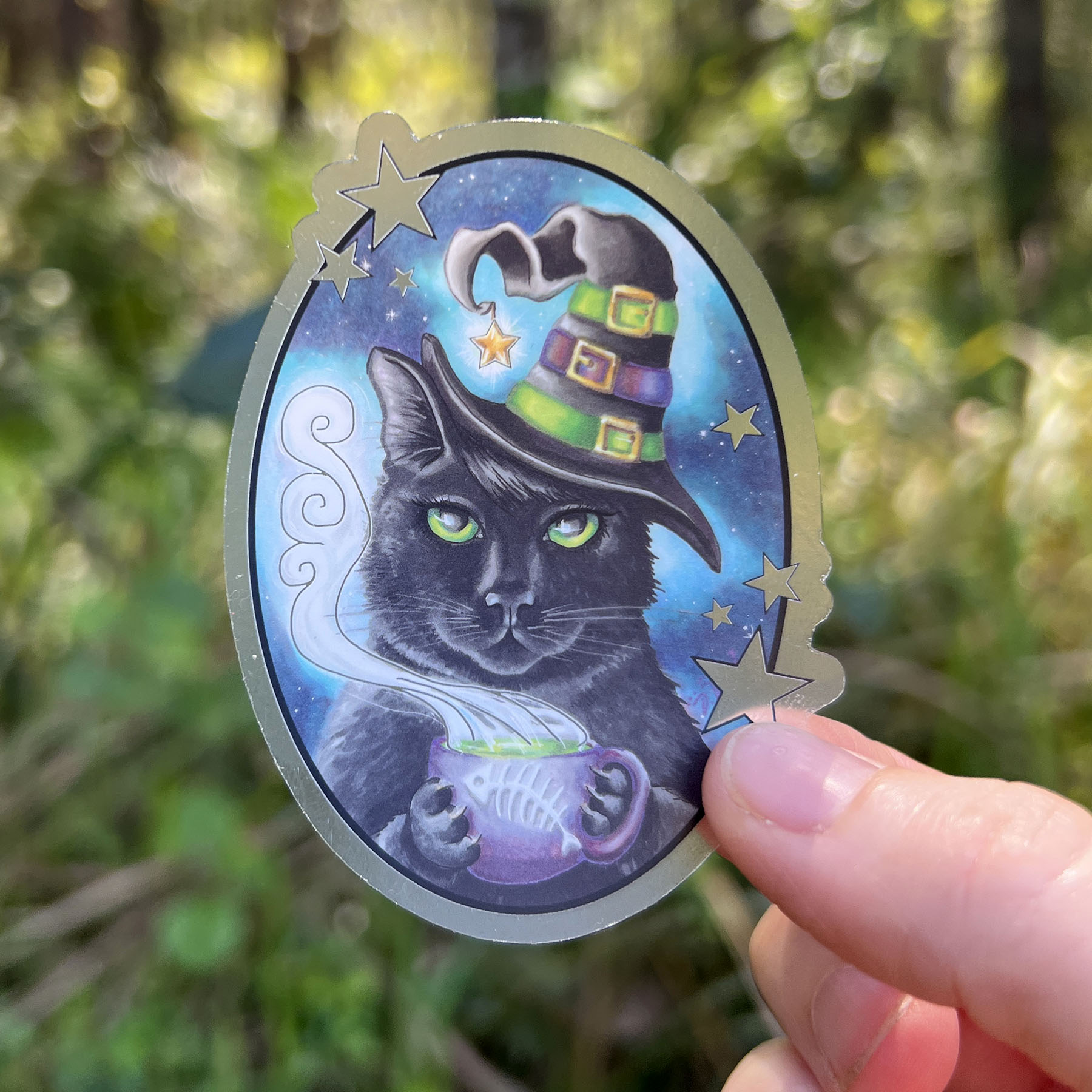 Witch Cat Sticker - Image 2