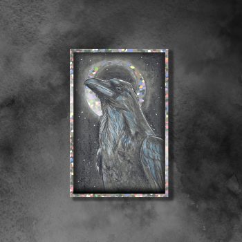 Raven Moon Glitter Sticker