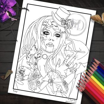 Amethyst February Birthstone Broken Doll - Coloring Page
