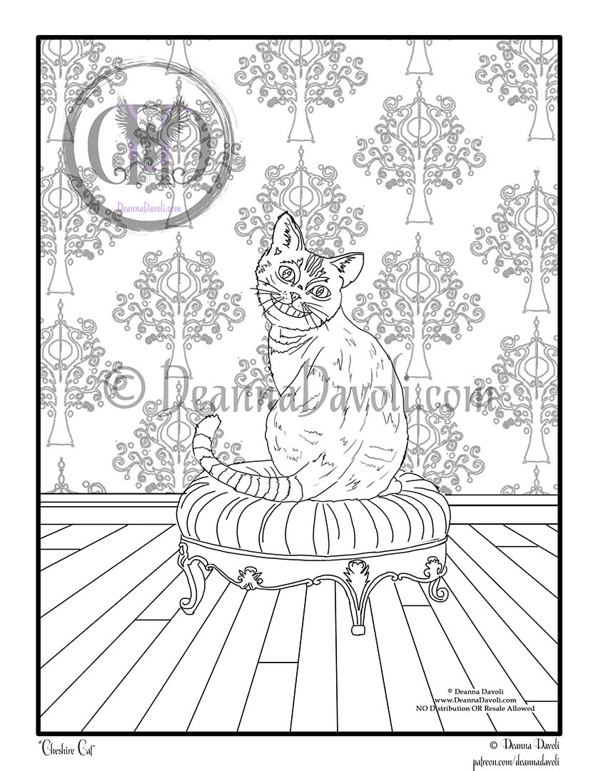 Cheshire Cat - Coloring Page - Image 2