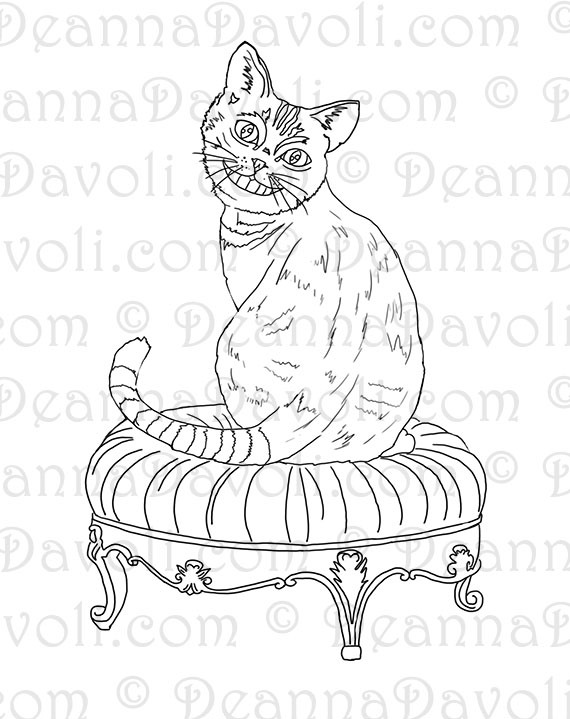 Cheshire Cat - Coloring Page - Image 3