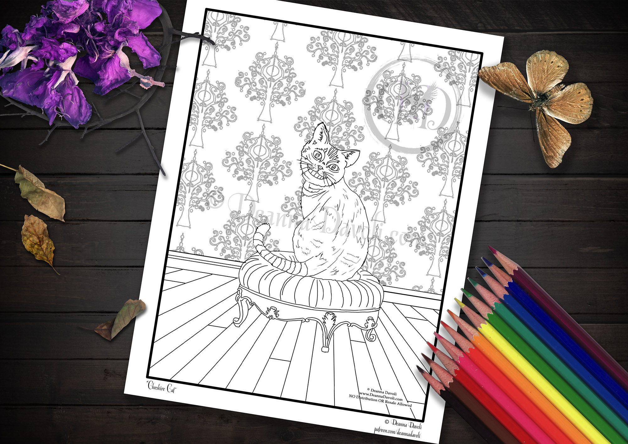 Cheshire Cat - Coloring Page