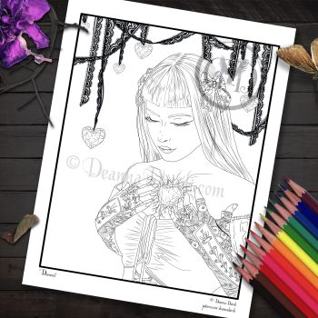 Diamond April Birthstone Broken Doll - Coloring Page