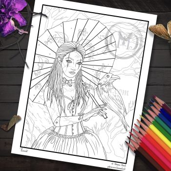 Emerald May Birthstone Broken Doll - Coloring Page
