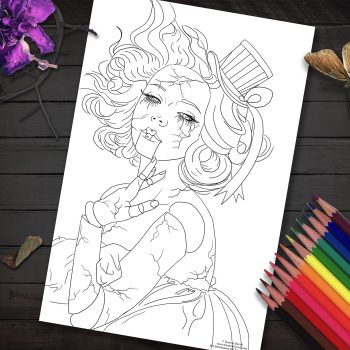 Garnet January Birthstone Broken Doll - Coloring Page