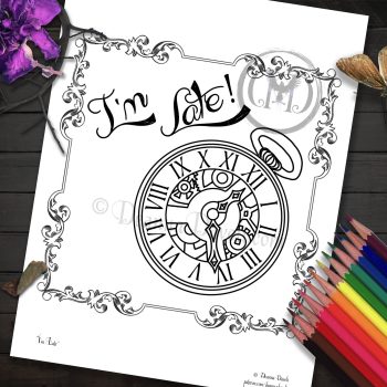 I'm Late - Coloring Page