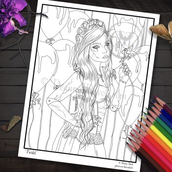 Peridot August Birthstone Broken Doll - Coloring Page