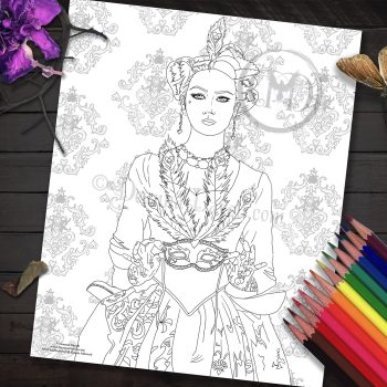 Queen of Hearts - Coloring Page