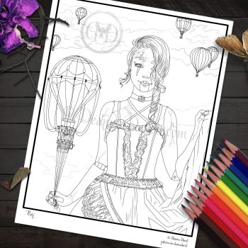 Ruby July Birthstone Broken Doll - Coloring Page