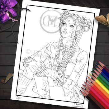 Sapphire September Birthstone Broken Doll - Coloring Page