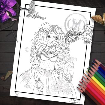 Topaz November Birthstone Broken Doll - Coloring Page