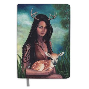 Native American Woman with Baby Deer Journal