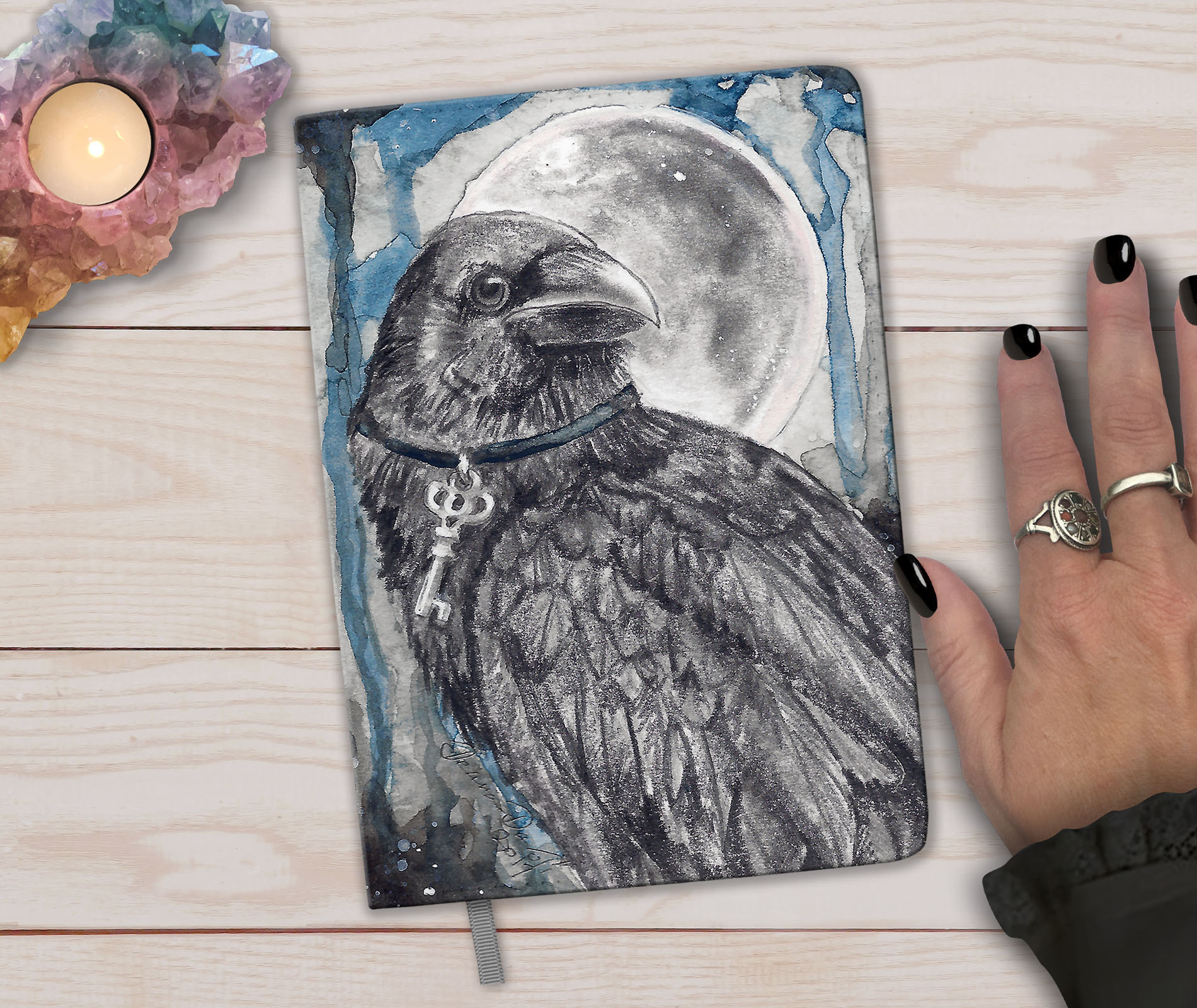 Raven with Full Moon Journal - Image 3