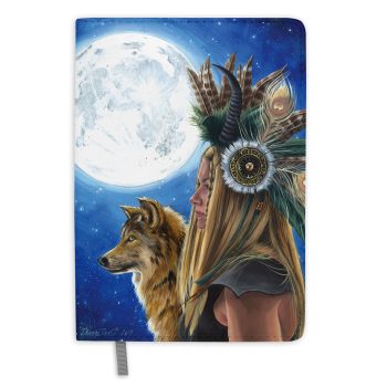 Native American Woman with Wolf Journal