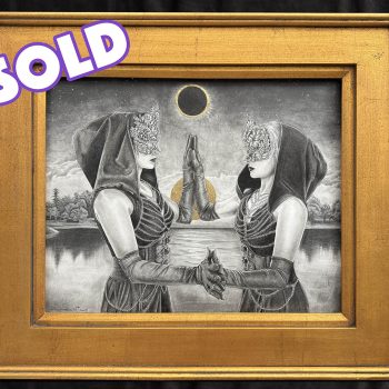 SOLD - Masquerade of the Eclipse - Original Mixed Media Drawing